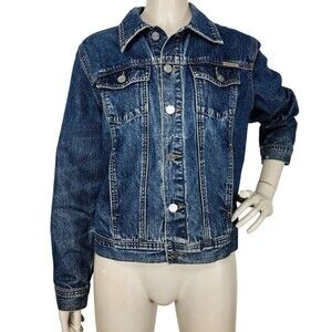 CK Calvin Klein Vintage 90's Women's Blue Denim Jean Trucker Jacket Size Medium